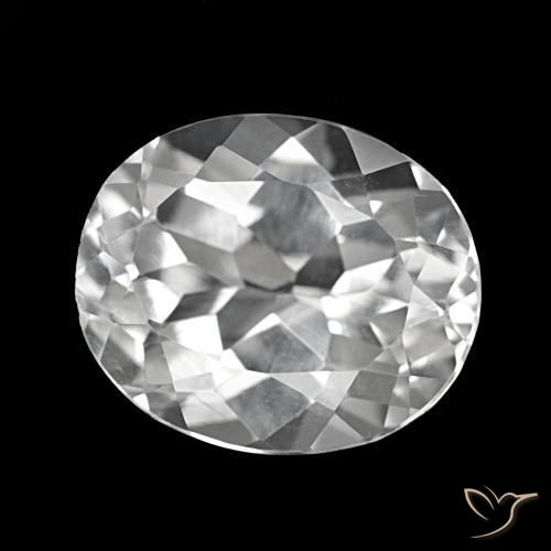 Topaze Blanc clair naturelle Coupe ovale, 6.13 ct, VVS