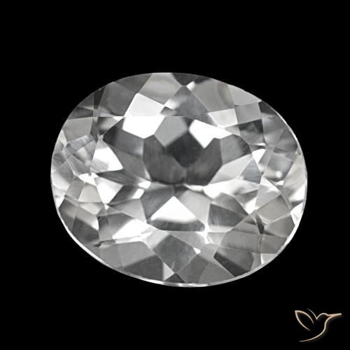 Topaze Blanc clair naturelle Coupe ovale, 5.74 ct, VVS