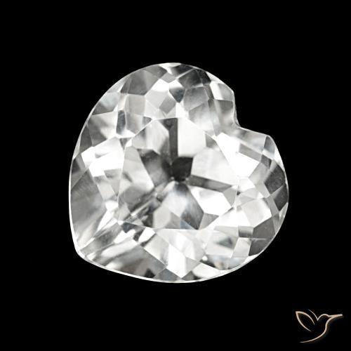 Topaze Blanc naturelle Forme de coeur, 4.33 ct, VVS-VS