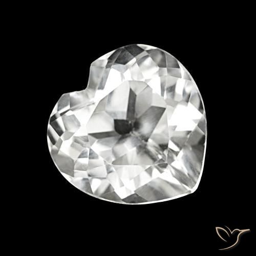 Topaze Blanc naturelle Forme de coeur, 4.33 ct, VVS-VS