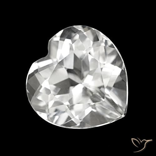 Topaze Blanc naturelle Forme de coeur, 4.25 ct, VVS-VS