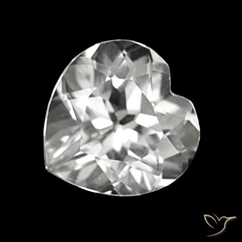 Topaze Blanc naturelle Forme de coeur, 3.95 ct, VVS-VS