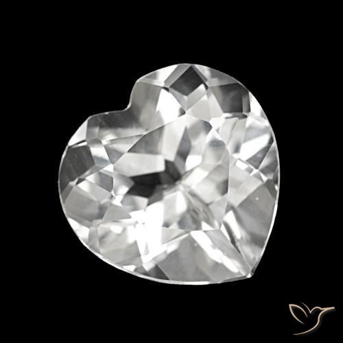 Topaze Blanc naturelle Forme de coeur, 3.95 ct, VVS-VS