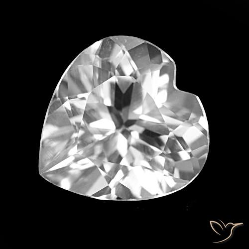 Topaze Blanc clair naturelle Forme de coeur, 3.72 ct, VVS-VS