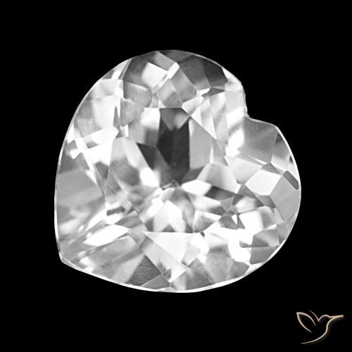Topaze Blanc clair naturelle Forme de coeur, 4.19 ct, VVS-VS