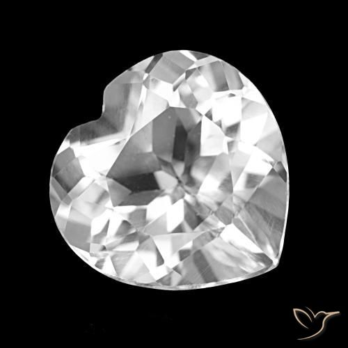 Topaze Blanc clair naturelle Forme de coeur, 4.19 ct, VVS-VS
