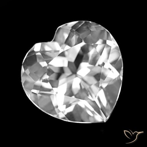Topaze Blanc clair naturelle Forme de coeur, 4.34 ct, VVS-VS