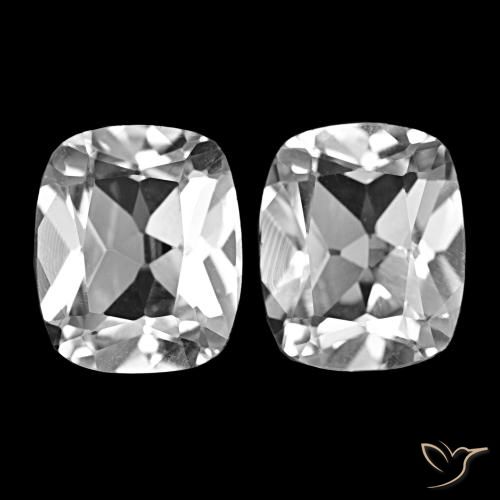 Topaze blanc clair de 11,92 ct, coussin, VVS-VS