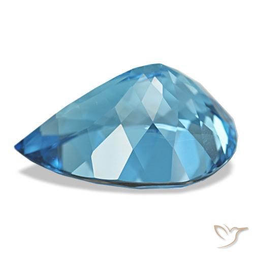 Topaze Bleu Suisse naturelle En forme de poire, 23.70 ct, VVS-VS