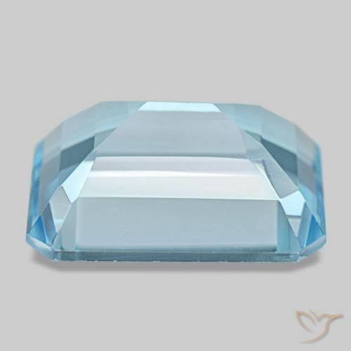 Topaze bleue naturelle taille émeraude, 14,46 ct, VVS