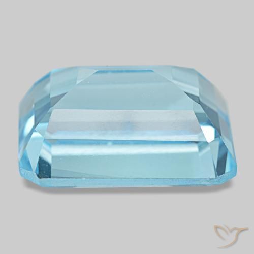Topaze bleue naturelle taille émeraude, 16,66 ct, VVS-VS