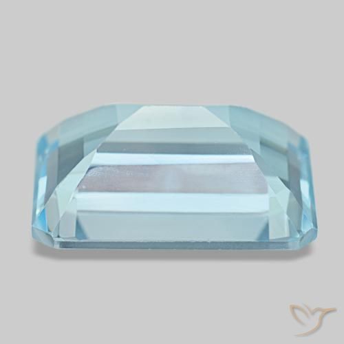 Topaze bleue naturelle taille émeraude, 12,92 ct, VS