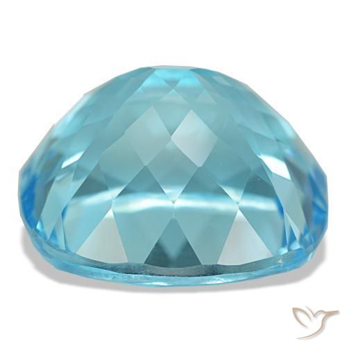 Topaze bleue naturelle coupe coussin, 20,90 ct, VS