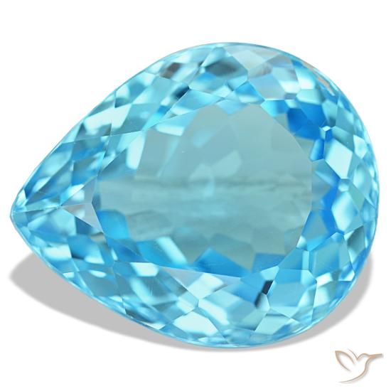 Topaze bleue naturelle en forme de poire, 20,42 ct, VS