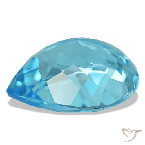 Topaze bleue naturelle en forme de poire, 20,42 ct, VS