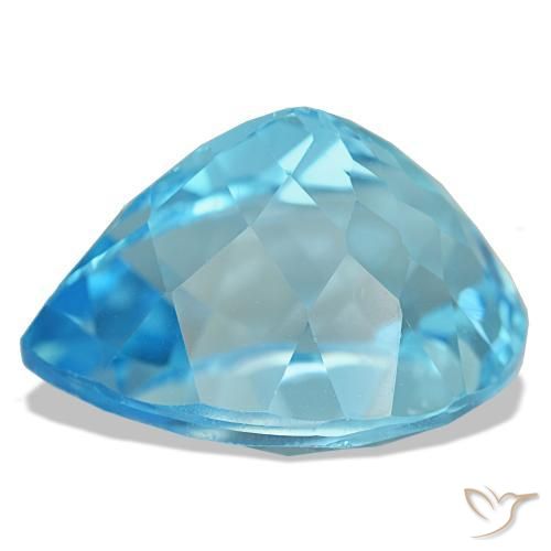 Topaze bleue naturelle en forme de poire, 25,98 ct, VS