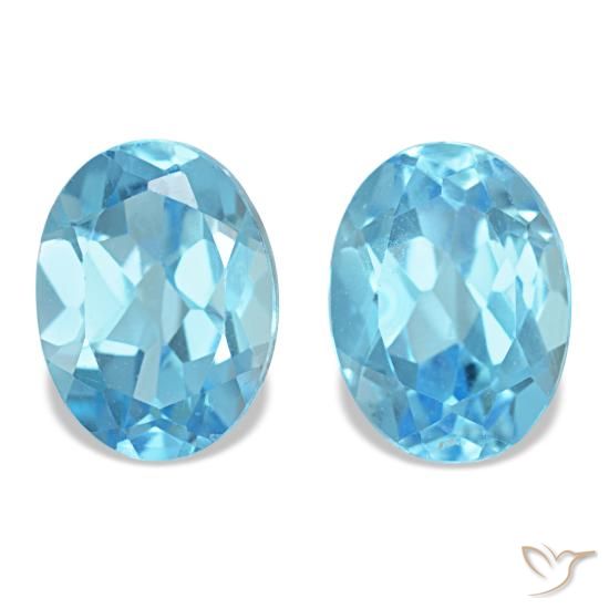 Achetez naturel 3,36ct bleue topaze gems, coupe ovale, en provenance brésil chez gemselect. en stock, livraison internationale!