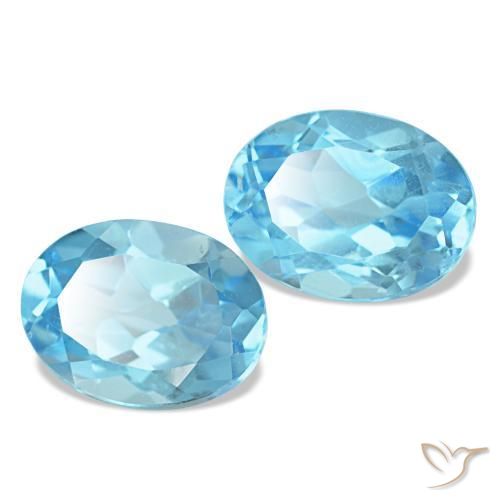 Achetez naturel 3,36ct bleue topaze gems, coupe ovale, en provenance brésil chez gemselect. en stock, livraison internationale!