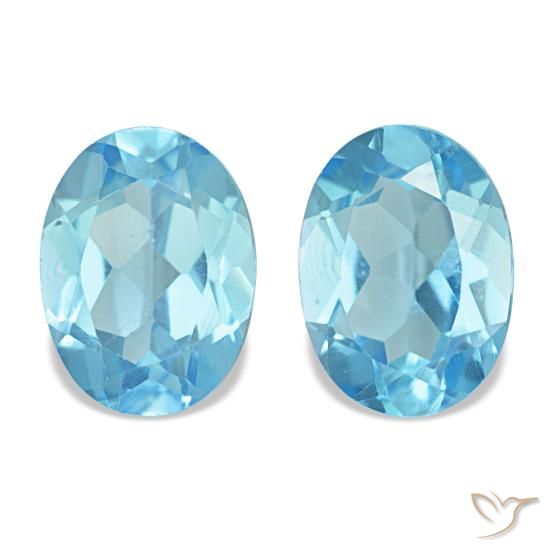 Topaze bleue de 2,95 ct, ovale, VS