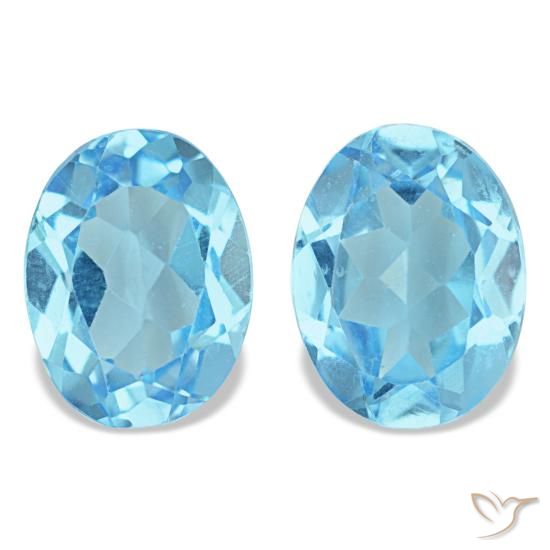 Topaze bleue de 2,96 ct, ovale, VS