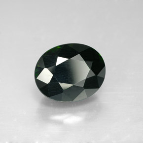 Tourmaline vert naturelle coupe ovale, 3,44 ct, VVS-VS