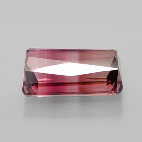 Tourmaline bicolore naturelle taille émeraude, 9,52 ct, VVS-VS