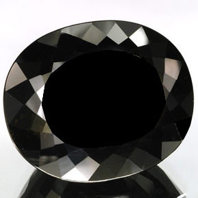 Tourmaline noir naturelle coupe ovale, 79,41 ct, opaque
