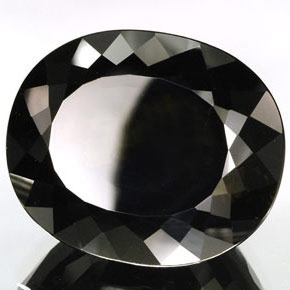 Tourmaline noir naturelle coupe ovale, 79,41 ct, opaque