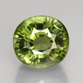 Tourmaline vert naturelle coupe ovale, 4,39 ct, VS