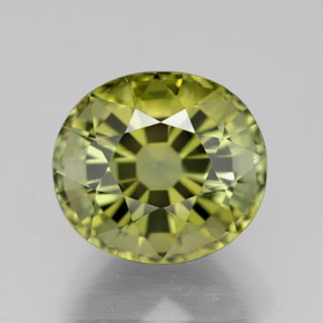 Tourmaline jaune naturelle coupe ovale, 3,86 ct, VVS-VS