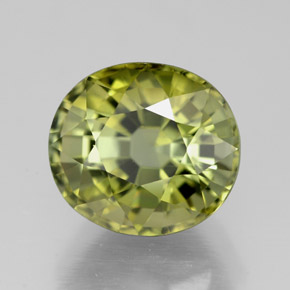 Tourmaline jaune naturelle coupe ovale, 3,86 ct, VVS-VS
