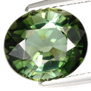 Tourmaline vert naturelle coupe ovale, 3,55 ct, VVS-VS