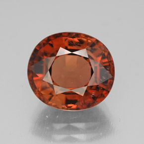 Tourmaline orange naturelle coupe ovale, 4,45 ct, VS-SI