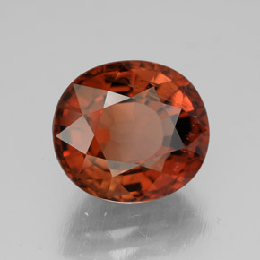 Tourmaline orange naturelle coupe ovale, 4,45 ct, VS-SI