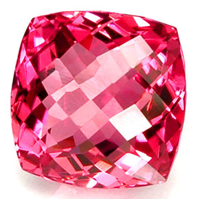 Tourmaline rouge naturelle coupe coussin, 7,86 ct, VVS-VS