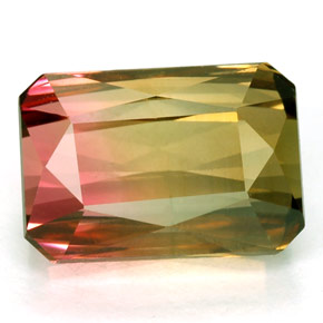 Tourmaline multicolore naturelle taille émeraude, 4,71 ct, VVS