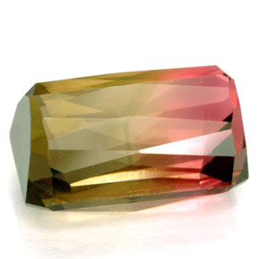 Tourmaline multicolore naturelle taille émeraude, 4,71 ct, VVS