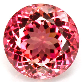 Tourmaline rouge naturelle coupe roude, 2,04 ct, VVS-VS