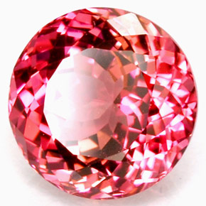 Tourmaline rouge naturelle coupe roude, 2,04 ct, VVS-VS