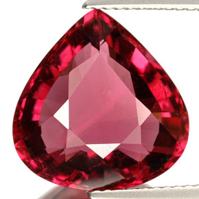 Tourmaline rouge naturelle en forme de poire, 7,68 ct, VVS-VS