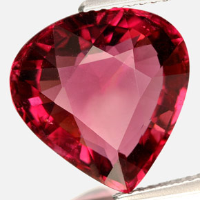 Tourmaline rouge naturelle en forme de poire, 7,68 ct, VVS-VS