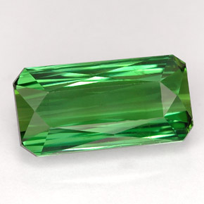 Tourmaline vert naturelle taille émeraude, 5,80 ct, VVS