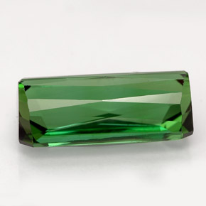 Tourmaline vert naturelle taille émeraude, 5,80 ct, VVS