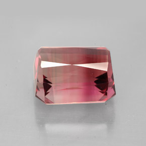 Tourmaline bicolore naturelle taille émeraude, 8,43 ct, VVS