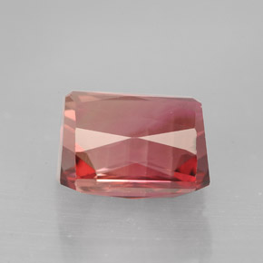 Tourmaline bicolore naturelle taille émeraude, 3,96 ct, VVS