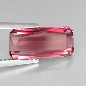 Tourmaline rose naturelle taille émeraude, 3,75 ct, VVS-VS