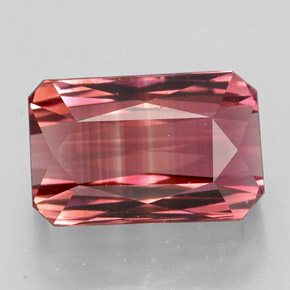 Tourmaline rose naturelle taille émeraude, 5,34 ct, VVS