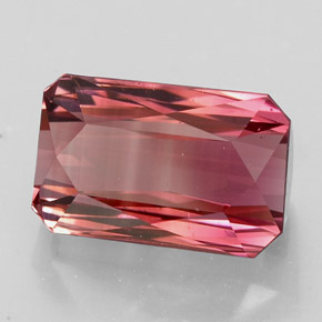 Tourmaline rose naturelle taille émeraude, 5,34 ct, VVS