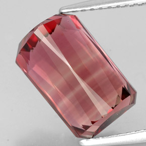 Tourmaline rose naturelle taille émeraude, 5,34 ct, VVS