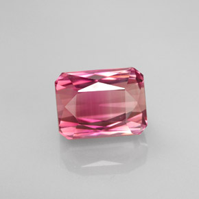 Tourmaline bicolore naturelle taille émeraude, 3,46 ct, VVS